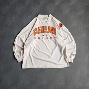 Vintage Cleveland Browns Lee White V Neck Sweatshirt Large